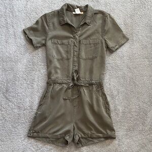 C&C California Khaki Short Sleeve Romper
